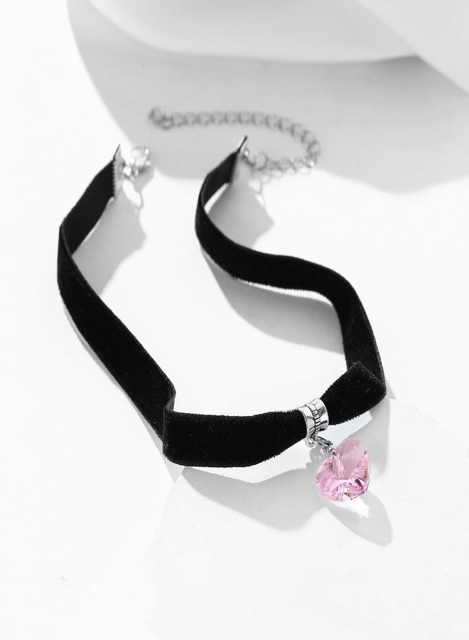 ISCASSE Black Choker Necklaces for Woman Love Heart Choker Necklace Adjustable Velvet Choker Soft Collar Chain Red Heart Necklace Halloween Cosplay Party - Image 4